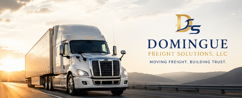 Domingue Freight Solutions truck and logo